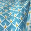 Tissu japonais paon turquoise